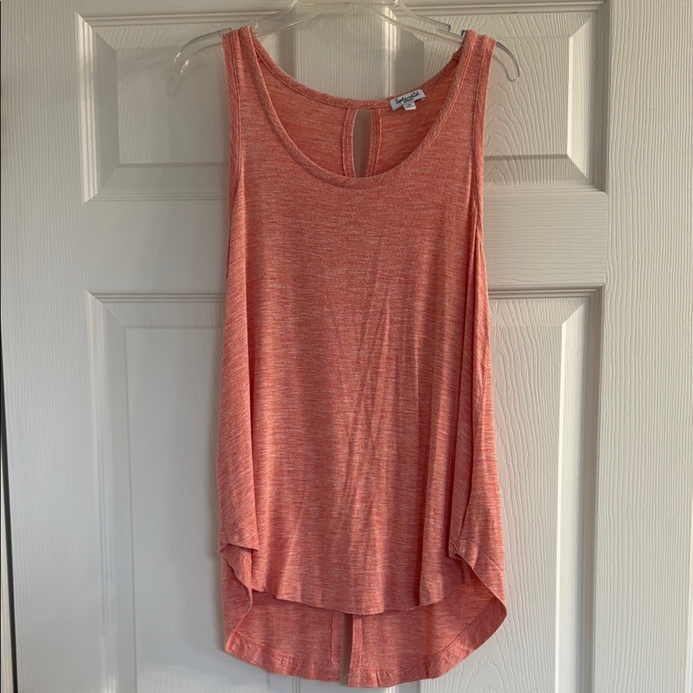 Splendid Orange Pink Asymmetrical Sleeveless Tank Top